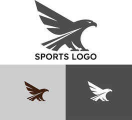 Modern abstract eagle logo design for sports teams and brands