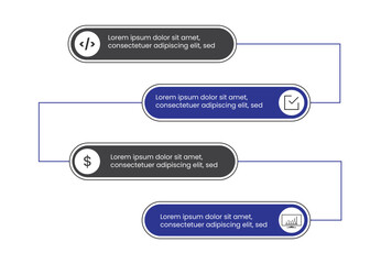 Business Infographic Timeline with Icon Steps