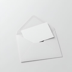 Blank white envelope with a blank card