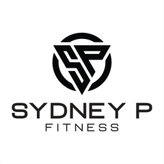 Sydney P Fitness Logo Design Modern Lettermark with an Enclosed Triangle and Circular Outline Creating an Eye Catching Visual