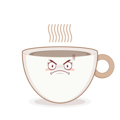 coffee cup angry face cartoon cute
