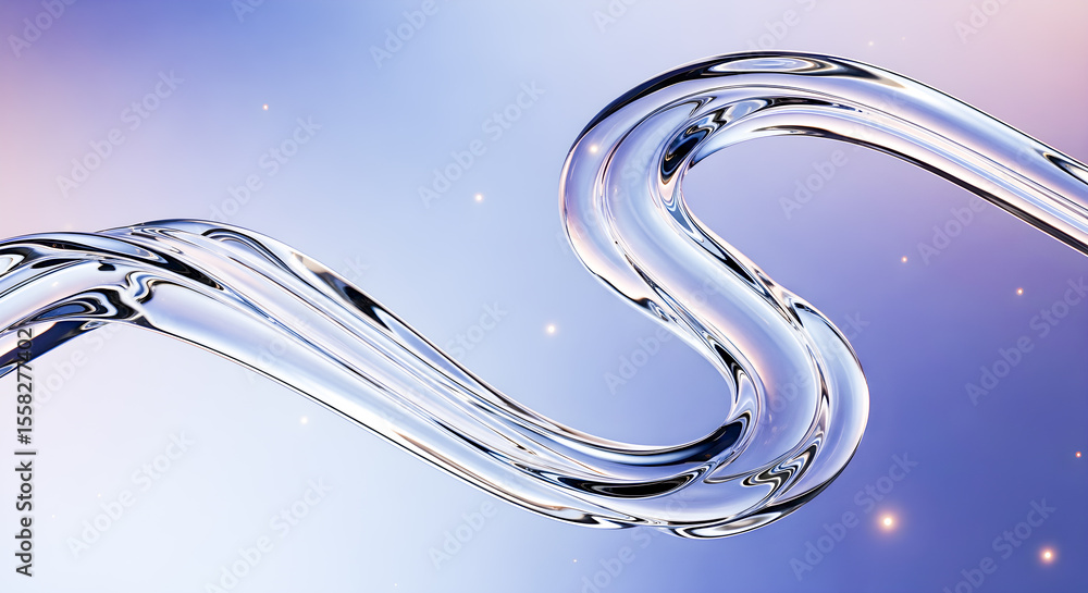 Poster elegant glass tubing forms a mesmerizing wave pattern against a soft gradient backdrop, offering a m