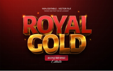 Royal Red Gold 3D Text Effects for Posters, Logos, and T-Shirt Templates