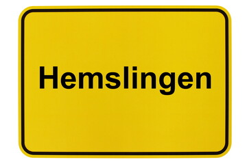 Illustration eines Ortsschildes der Gemeinde Hemslingen in Niedersachsen	