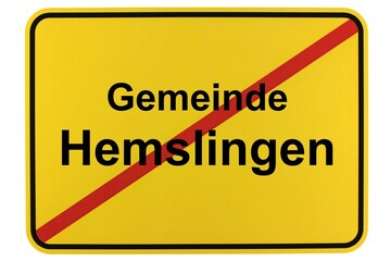 Illustration eines Ortsschildes der Gemeinde Hemslingen in Niedersachsen	