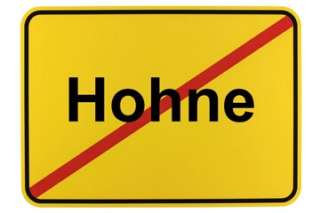 Illustration eines Ortsschildes der Gemeinde Hohne in Niedersachsen	