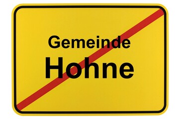 Illustration eines Ortsschildes der Gemeinde Hohne in Niedersachsen	
