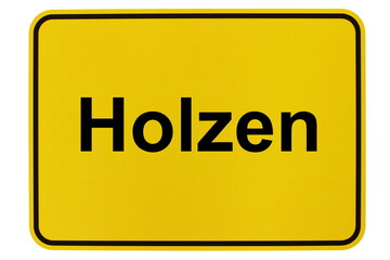 Illustration eines Ortsschildes der Gemeinde Holzen in Niedersachsen	