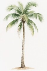 Obraz premium Watercolor Illustration of a Majestic Palm Tree