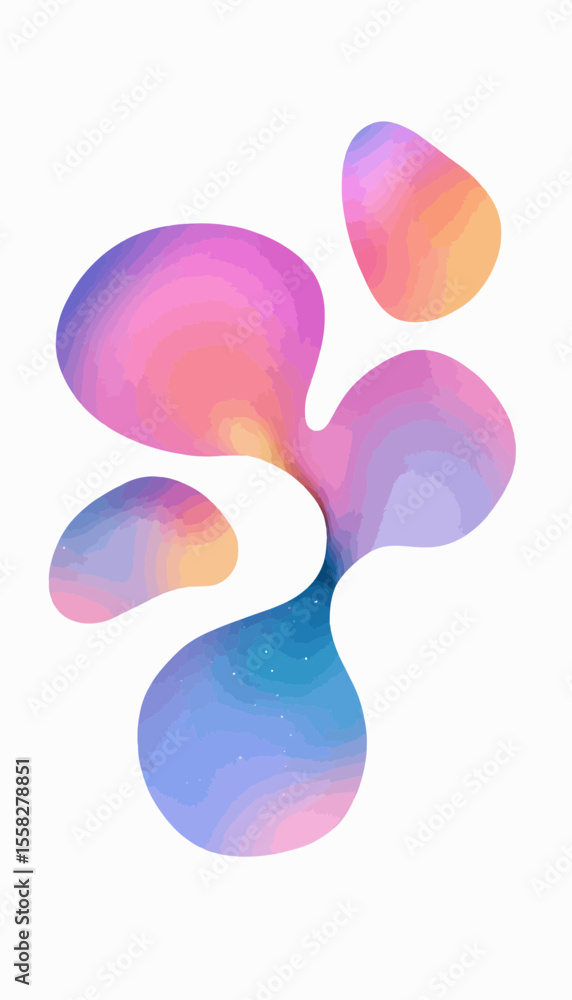 Poster abstract colorful shapes in fluid style with gradient colors