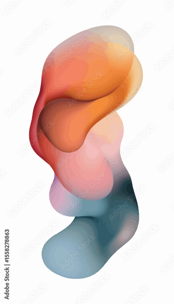 Poster abstract colorful shapes in smooth gradient design