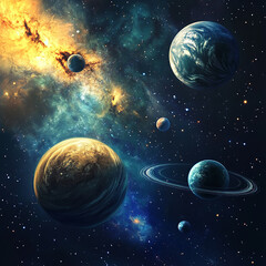 A view of a planet in a distant galaxy made with generating AI