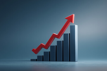 Dark Background with Rising Financial Graph