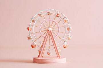 Obraz premium Playful Ferris Wheel in Pastel Color Scheme
