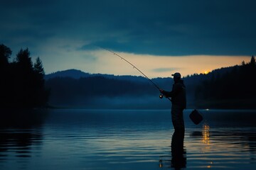 Evening Casting Adventures: A Tranquil Night of Fly Fishing Under the Stars