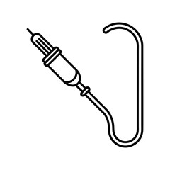 soldering flux line art on white background