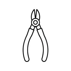 wire strippers line art on white background