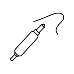 desoldering pump line art on white background