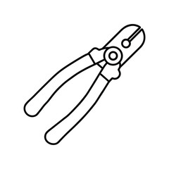 crimping tools line art on white background