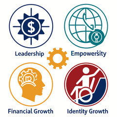 a group of icons with text
