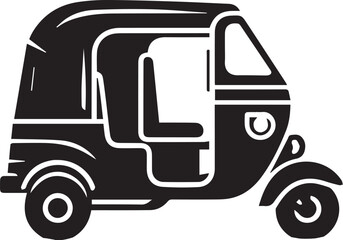 Auto rickshaw vector illustration isolated on a white background
