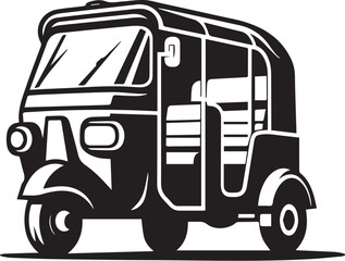 Auto rickshaw vector illustration isolated on a white background