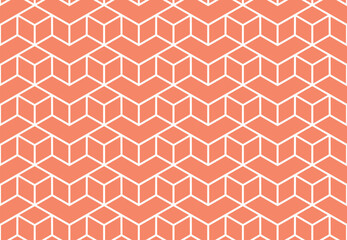 The geometric pattern with lines. Seamless vector background. White and pink texture. Graphic modern pattern. Simple lattice graphic design