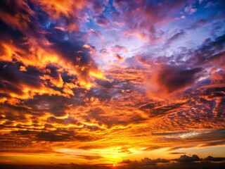 Obraz premium Stunning Sunset Sky Backgrounds: Nature Photography, Golden Hour, Cloud Formations, Amazing Skies