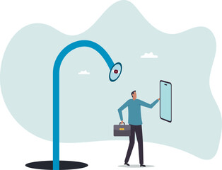 Mobile privacy, app that tracking all user behaviors for marketing, data protection or spyware.character for design.