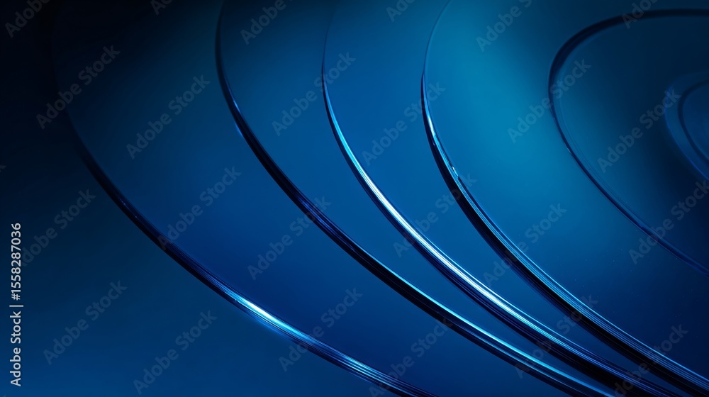 Poster abstract blue ovals creating a dynamic visual flow. modern art background for technology, or digital