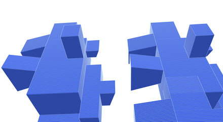 abstract modern architecture 3d rendering
