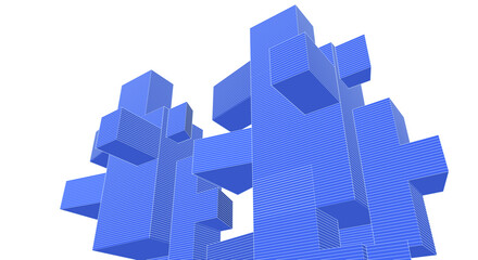 abstract modern architecture 3d rendering