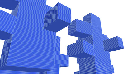 abstract modern architecture 3d rendering