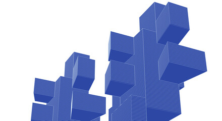 abstract modern architecture 3d rendering