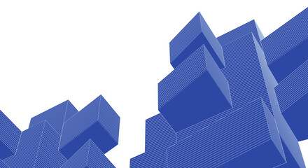 abstract modern architecture 3d rendering