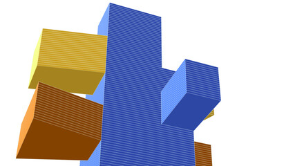 abstract modern architecture 3d rendering