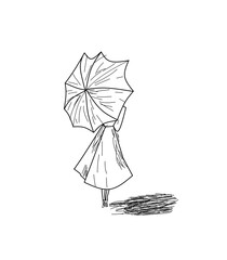 a woman is using an umbrella