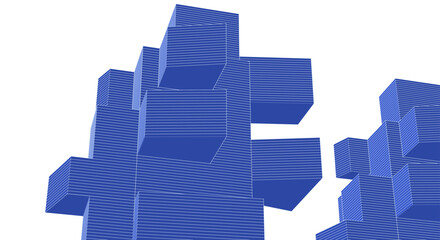abstract modern architecture 3d rendering