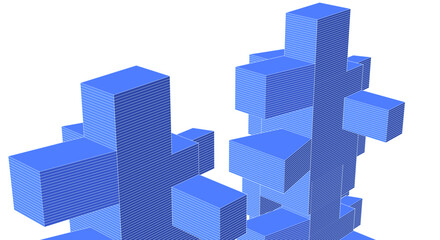 abstract modern architecture 3d rendering