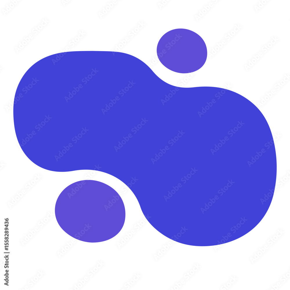 Poster an abstract, irregularly shaped blob with a smooth, fluid form. this versatile design element is ide