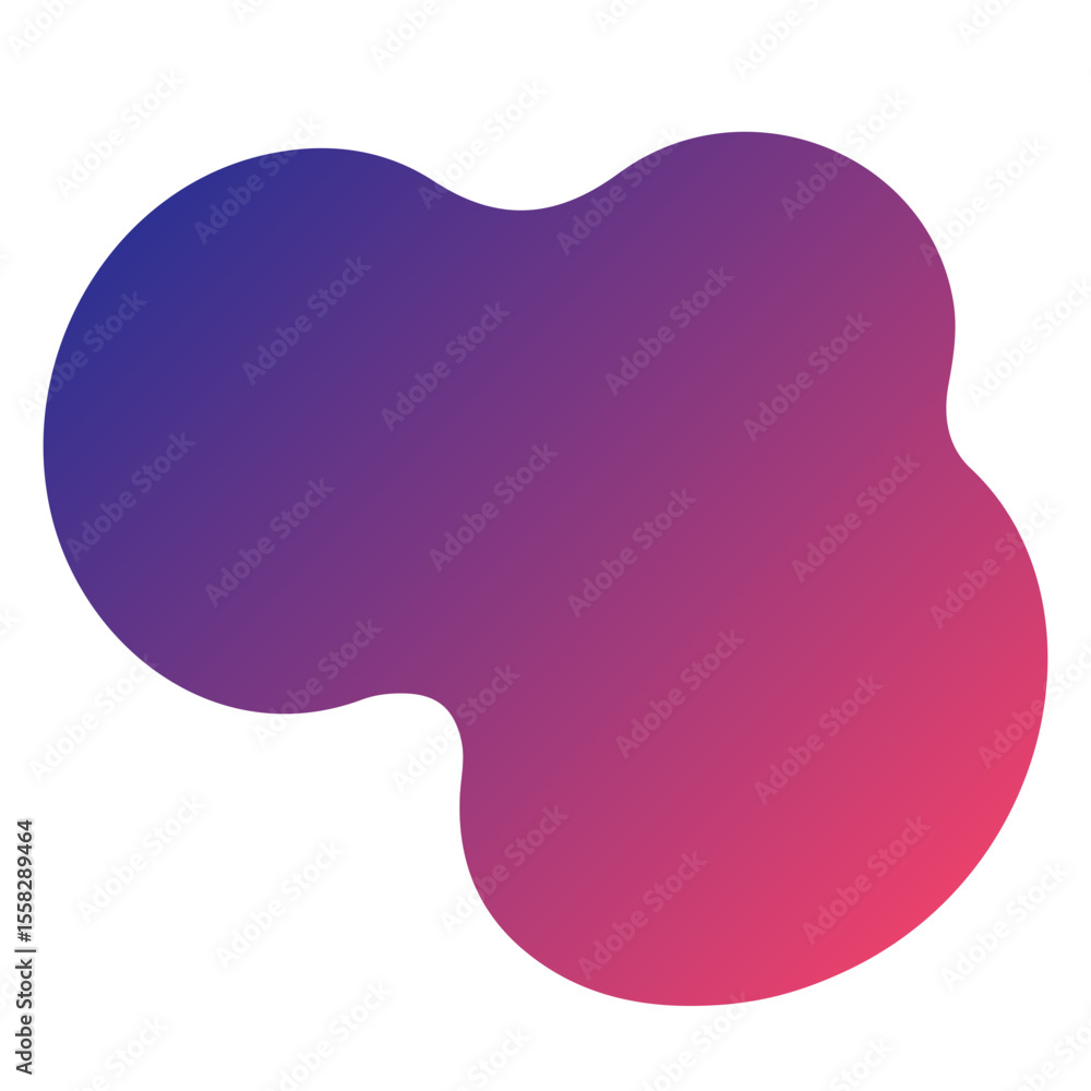 Fototapete abstract purple-pink-blue gradient organic blob shape. versatile design element for backgrounds, tex