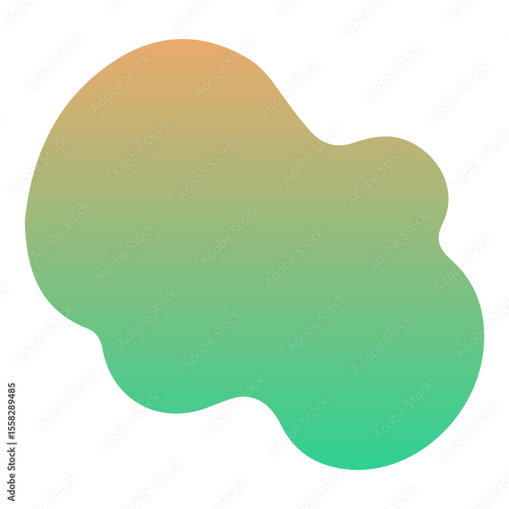 Fototapete abstract green-orange gradient organic blob shape. versatile design element for backgrounds, text bo