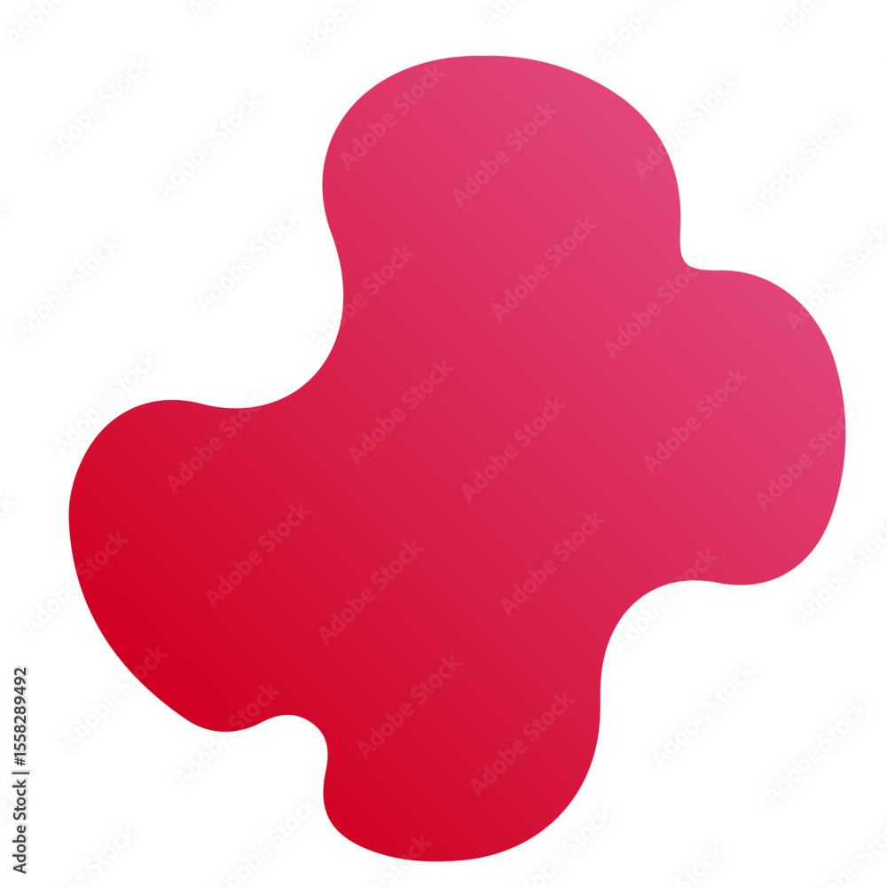 Poster abstract red-pink gradient organic blob shape. versatile design element for backgrounds, text boxes,