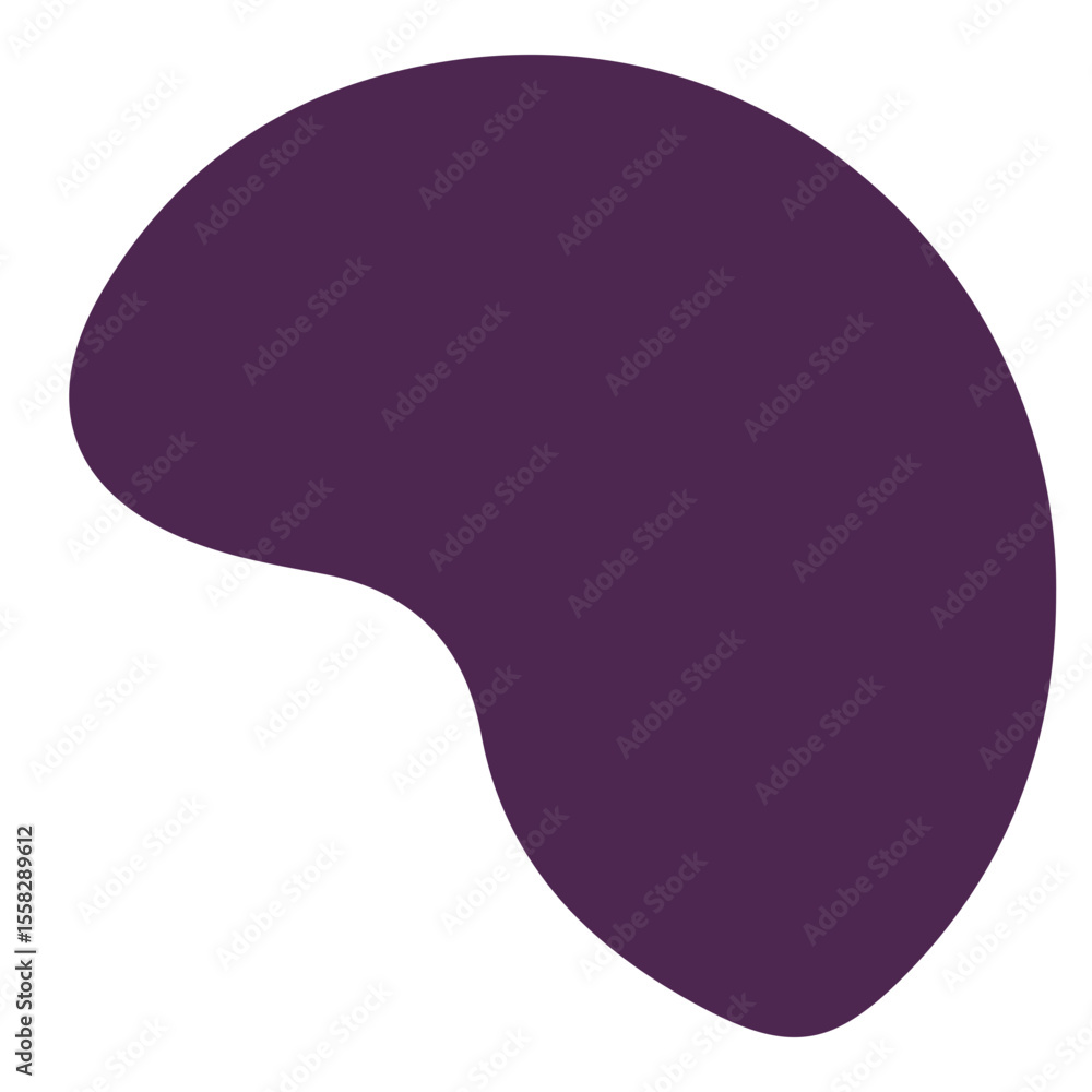 Poster an abstract, irregularly shaped blob with a smooth, fluid form. this versatile design element is ide