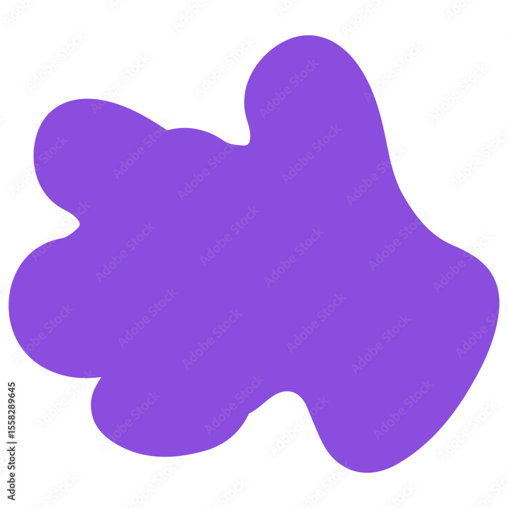 Poster an abstract, irregularly shaped blob with a smooth, fluid form. this versatile design element is ide