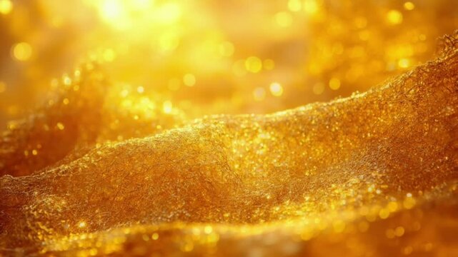 Golden Aura of Radiance: An abstract artistic representation of a luminous, shimmering, and opulent substance. Embodying notions of purity, fortune, and celestial allure.