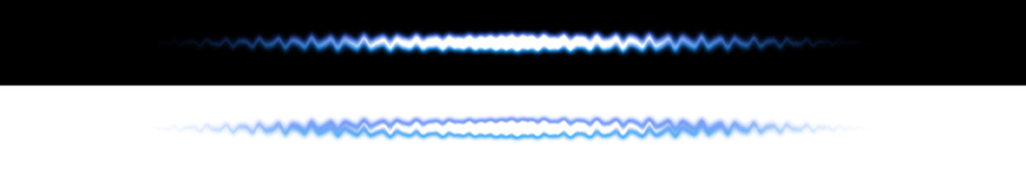 Blue Energy Wave Effect on Black and Transparent Background
