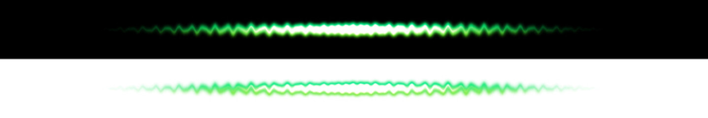 Green Energy Wave Effect on Black and Transparent Background
