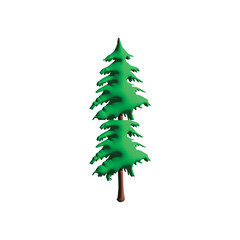 3D Cartoon Evergreen Tree