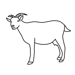 Goat line vector